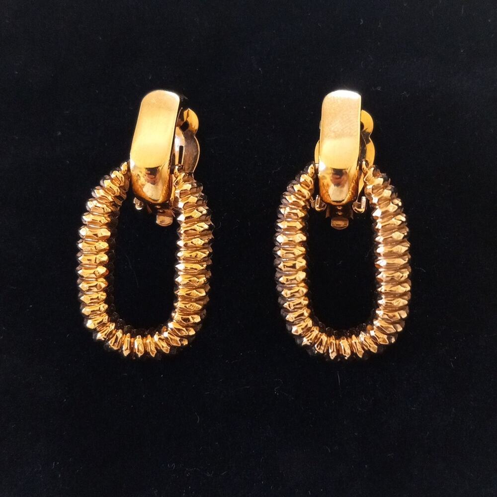 ST JOHN Vintage Gold-Tone Hoop Earrings